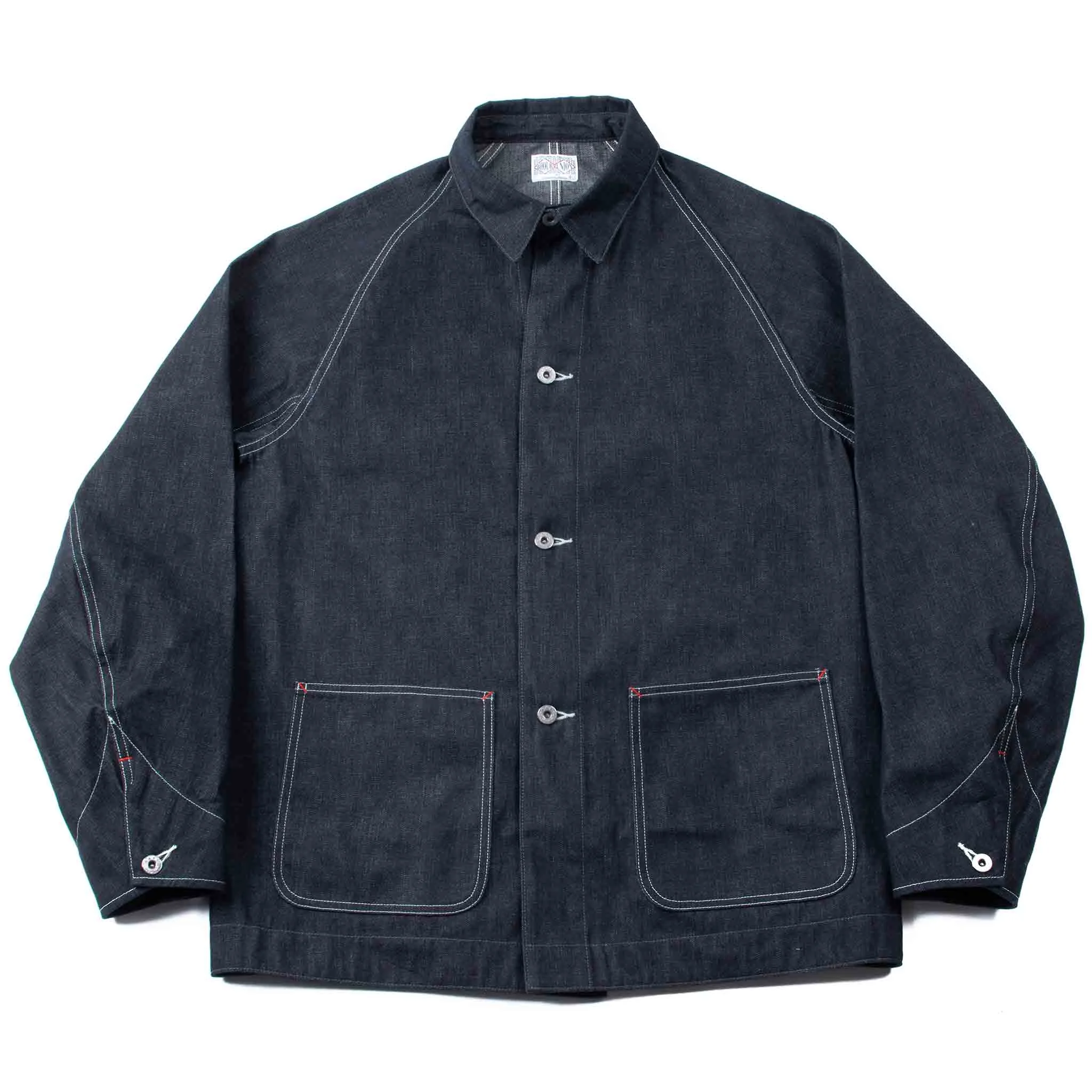 MJ21019 8HU WW2 Denim Chore Coat Indigo - 1