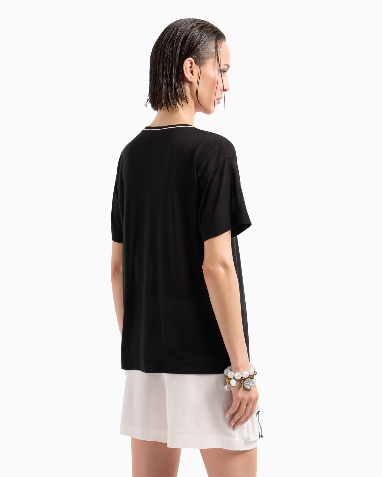 PRINTED SILK AND LYOCELL CREW-NECK T-SHIRT - 3
