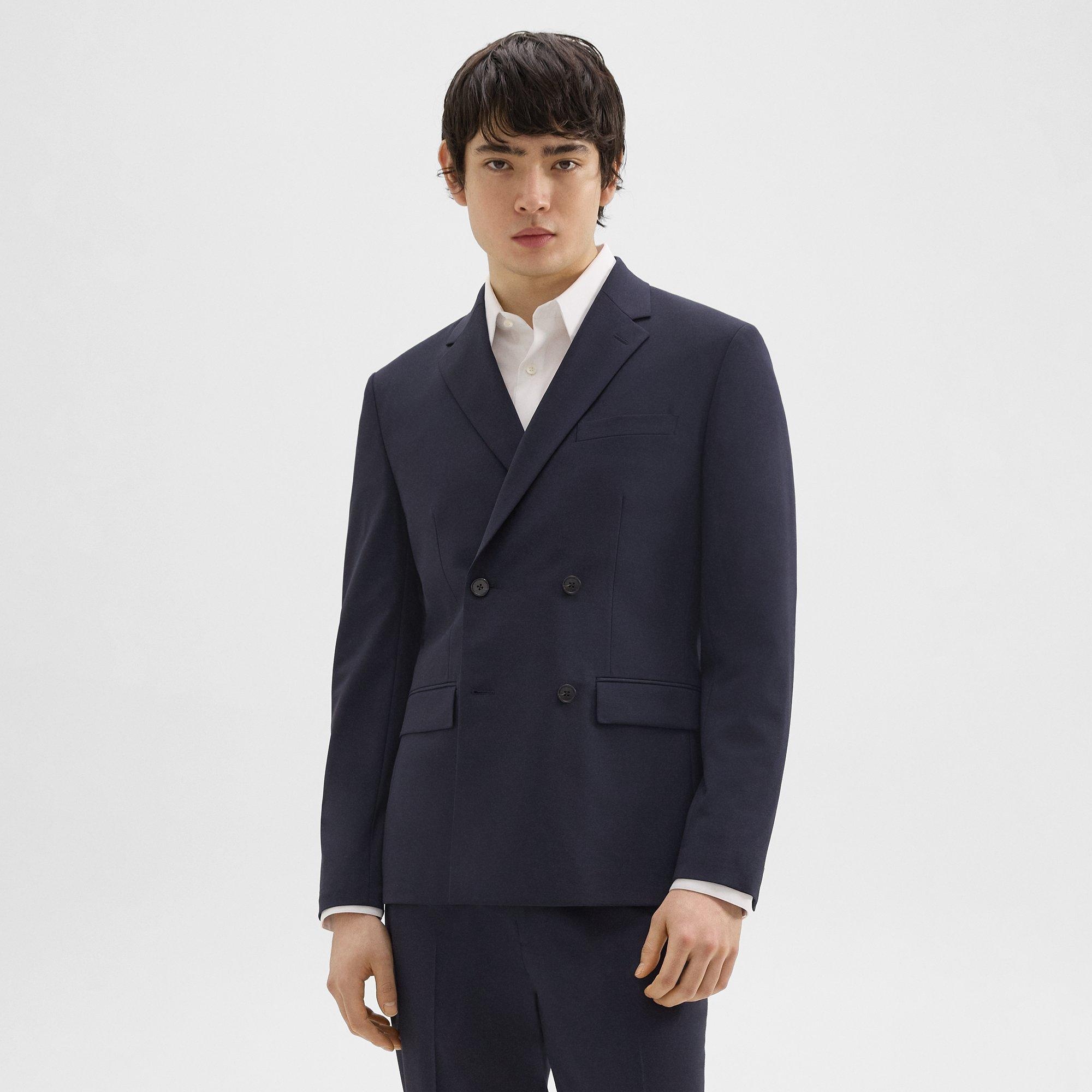 Morton Double-Breasted Blazer in Stretch Wool - 1