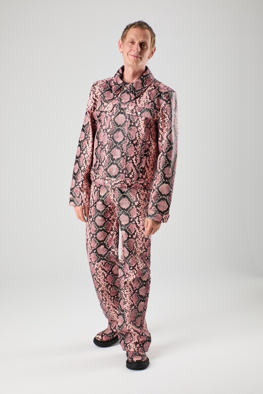 Pink Snake Leather Jacket - 6