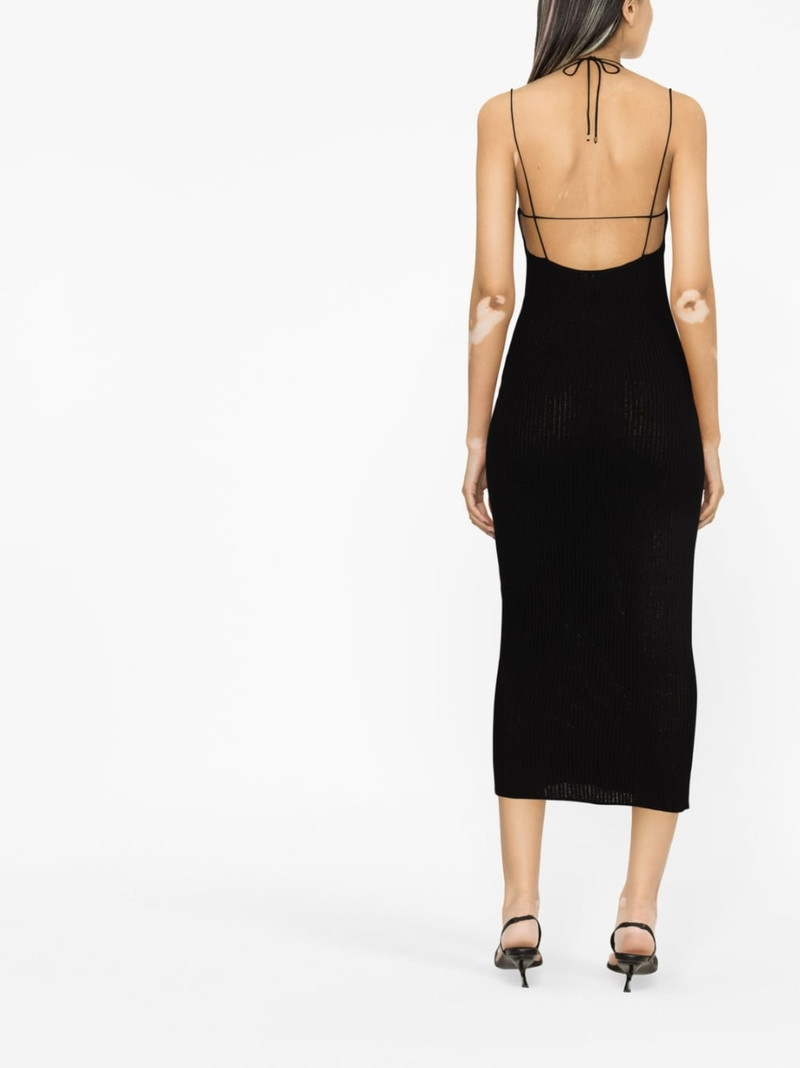 logo-plaque ribbed dress 3