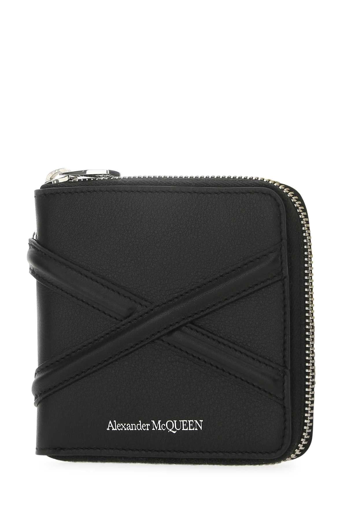 Alexander Mcqueen Men Black Leather Wallet - 2