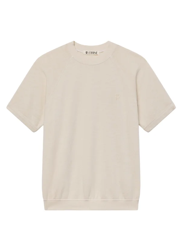 Short Sleeve Raglan Sweatshirt in Bone - 1