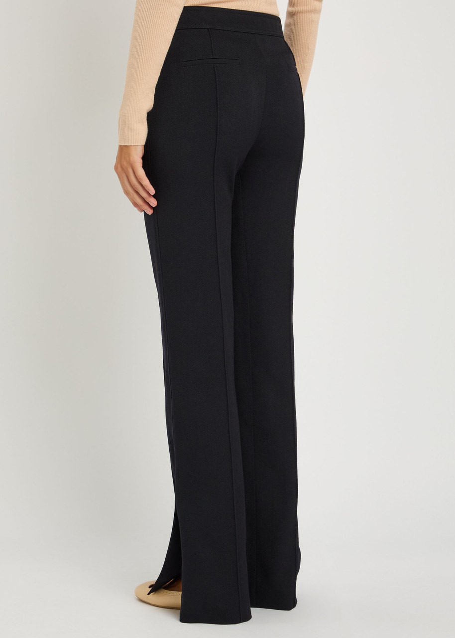 Chloe Pintuck Flared-leg Wool Trousers - 3