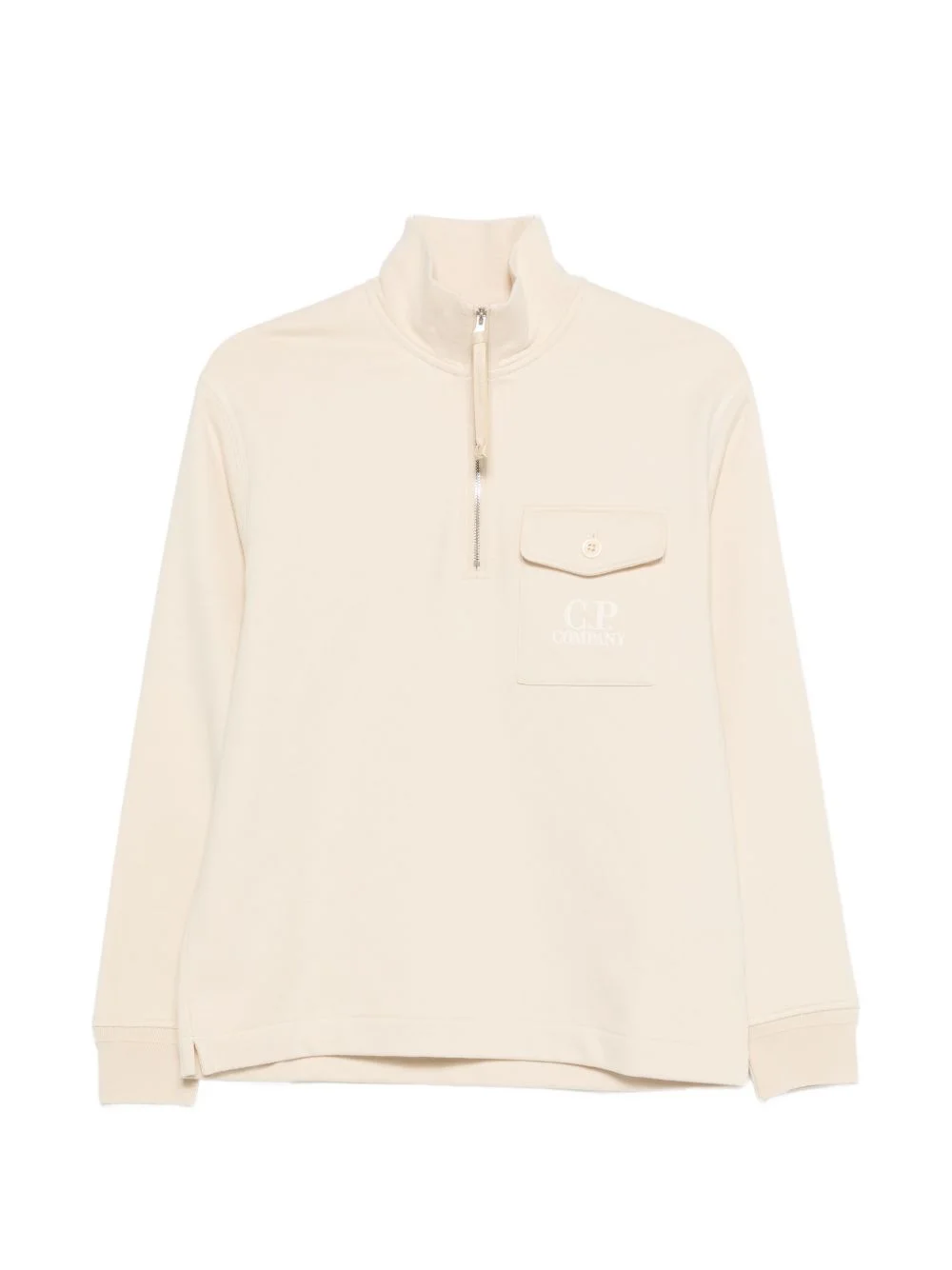 Diagonal Raised quarter-zip logo-detail sweatshirt - 1