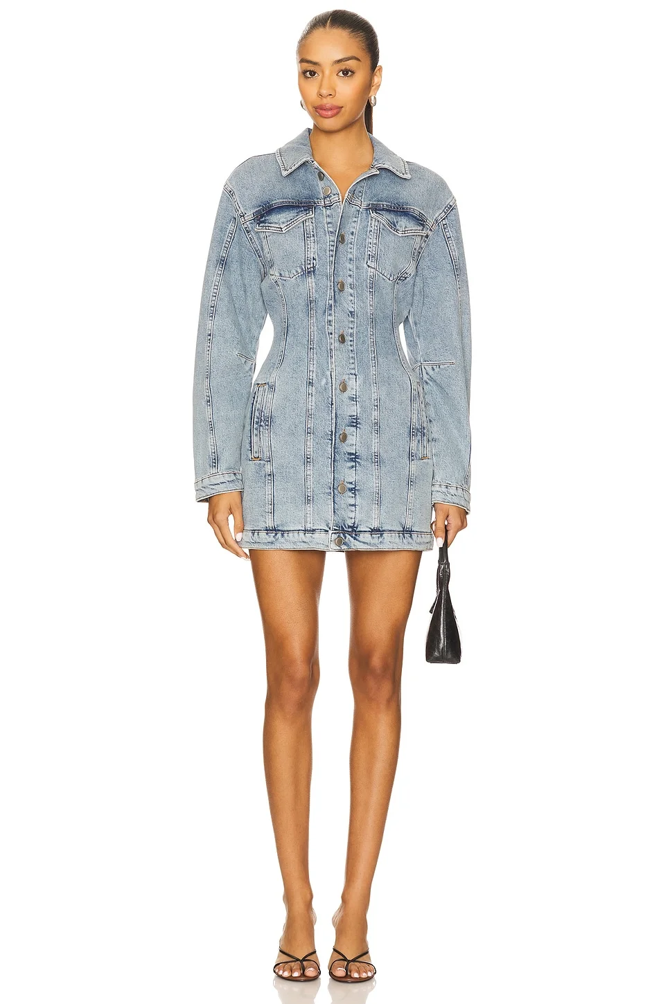 Barrel Long Sleeve Mini Dress - 1