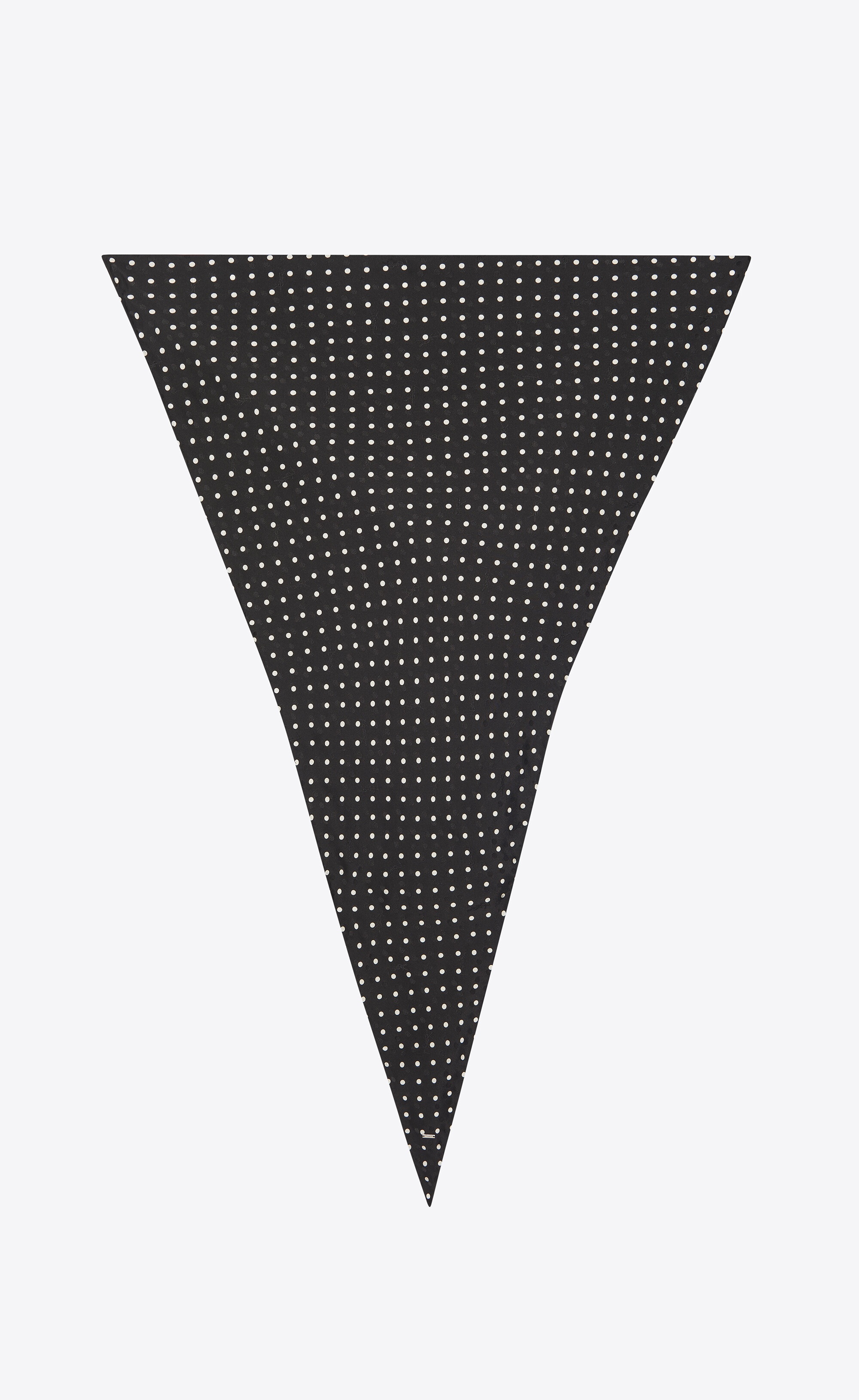 dotted large lavallière scarf in silk jacquard - 3