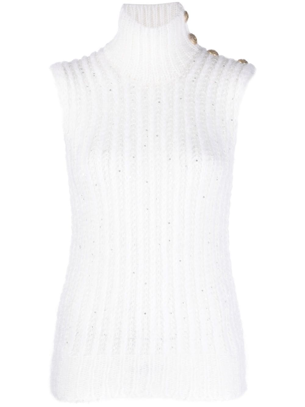 sequin-embellished knitted top - 1