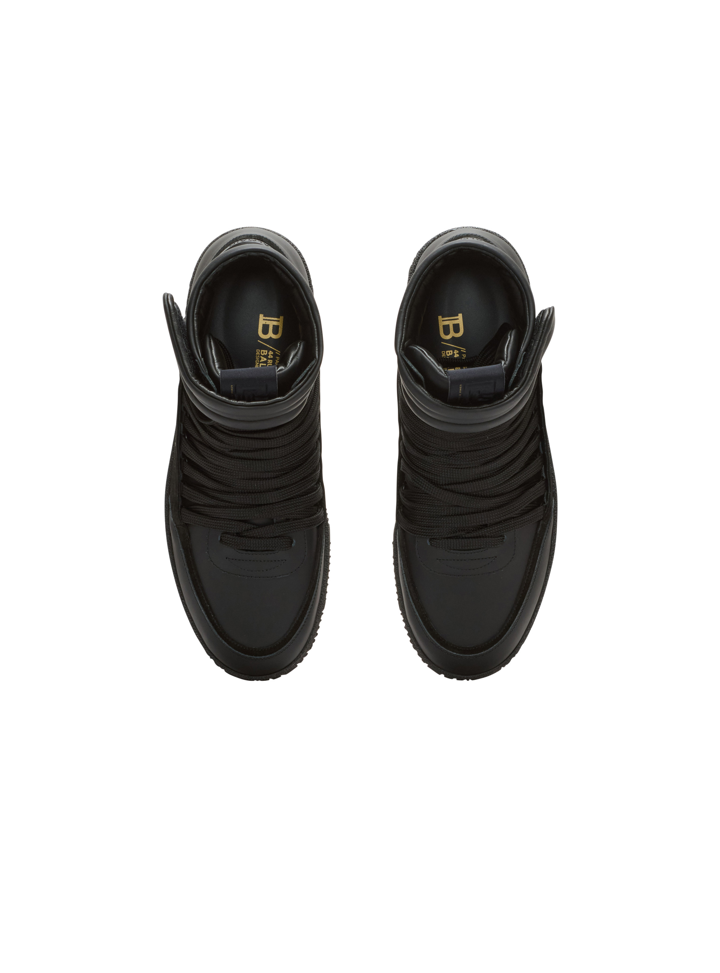 Leather Balmain Swan Mid-Top lace-up trainers - 3