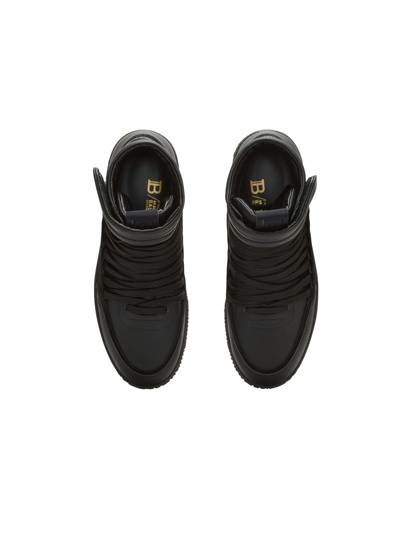 Leather Balmain Swan Mid-Top lace-up trainers 3
