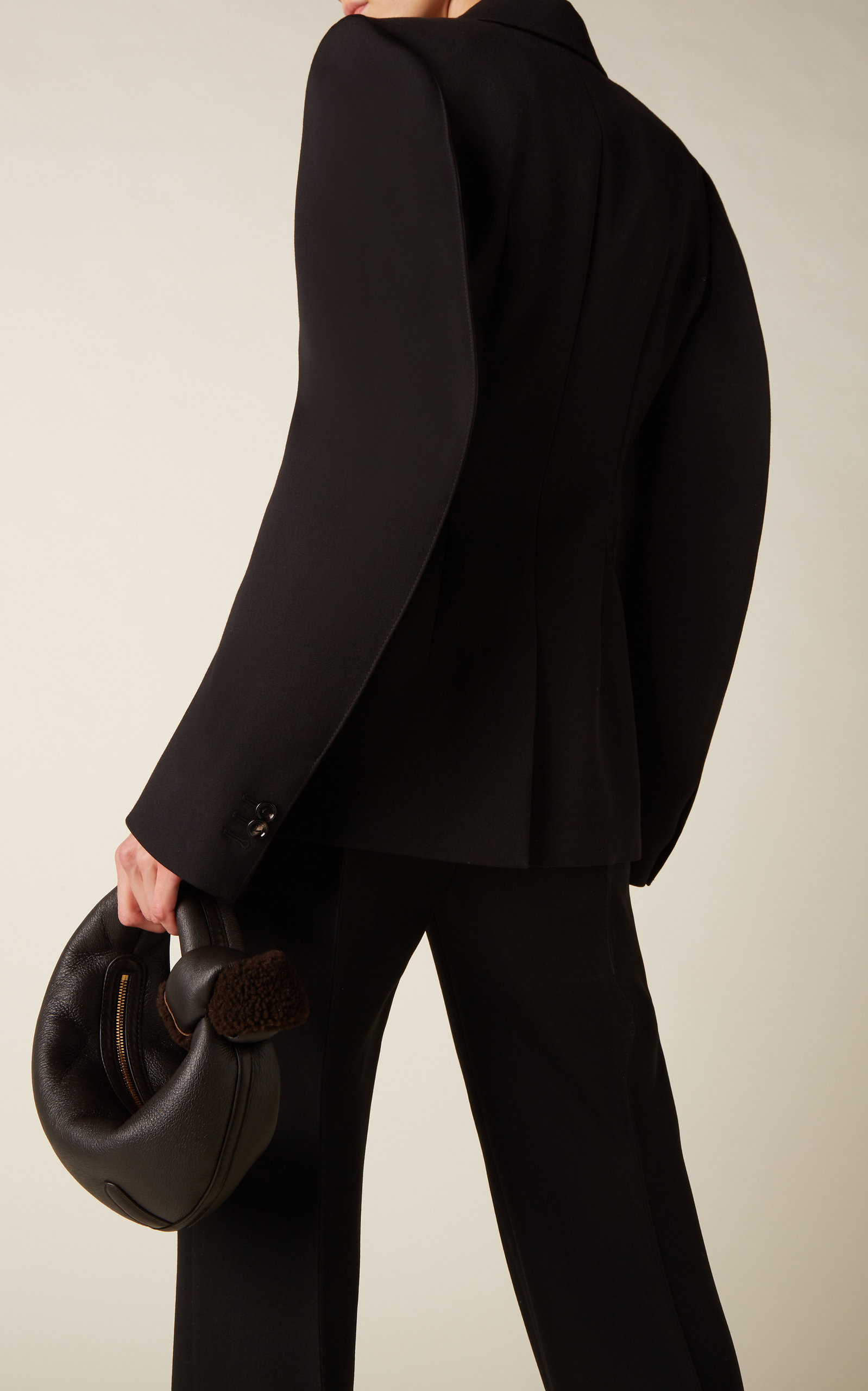 Double-Breasted Wool Blazer black - 4