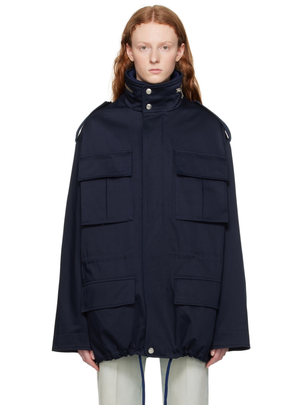 Navy Hooded Jacket - 1