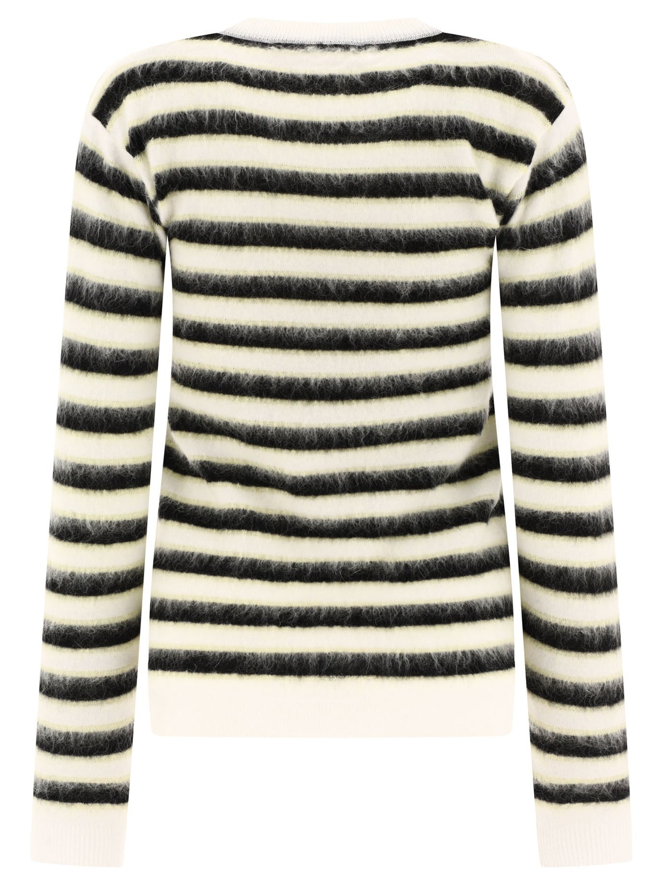 Striped Mohair Sweater Knitwear White - 2