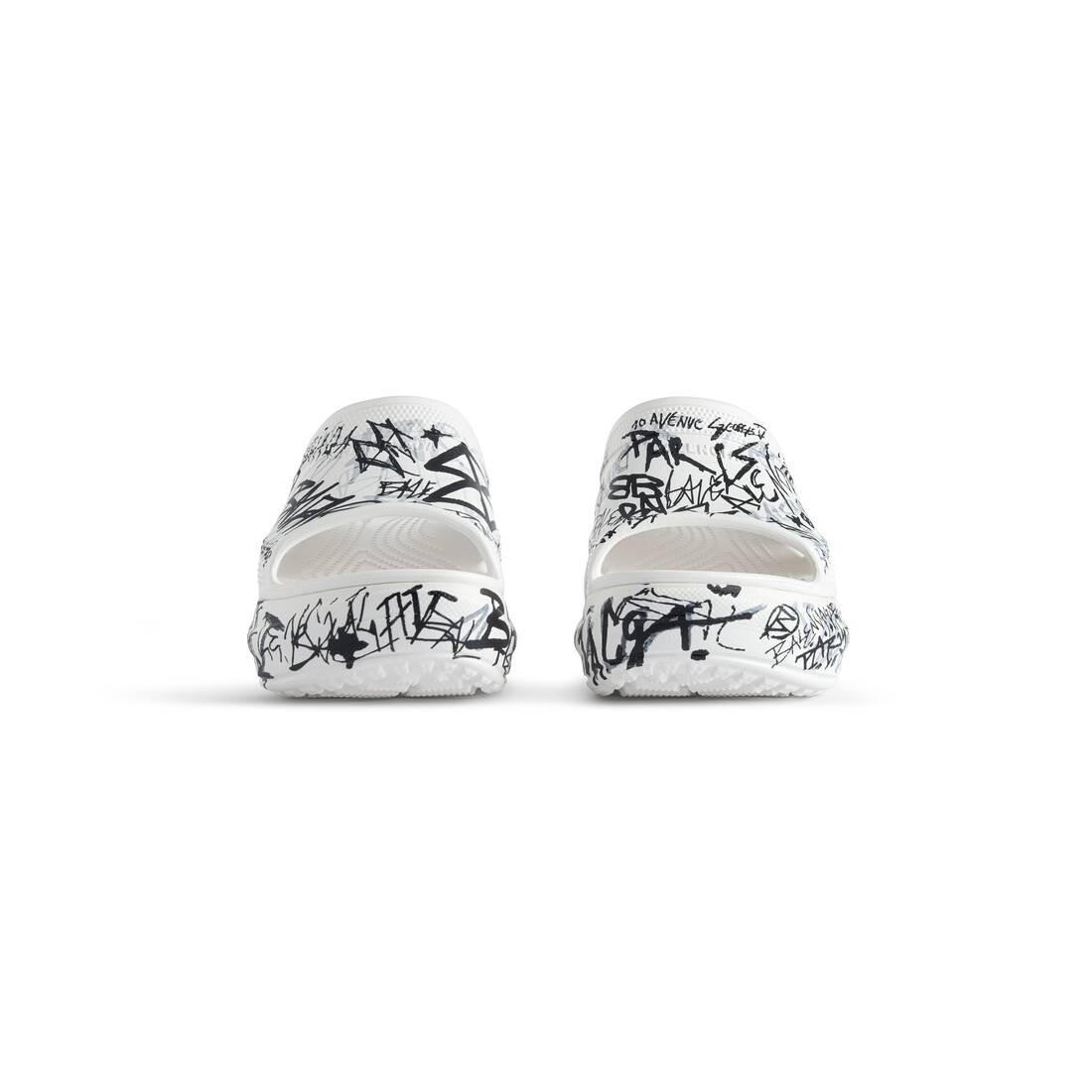 Women's Pool Crocs™ Graffiti Slide Sandal  in White/black - 3
