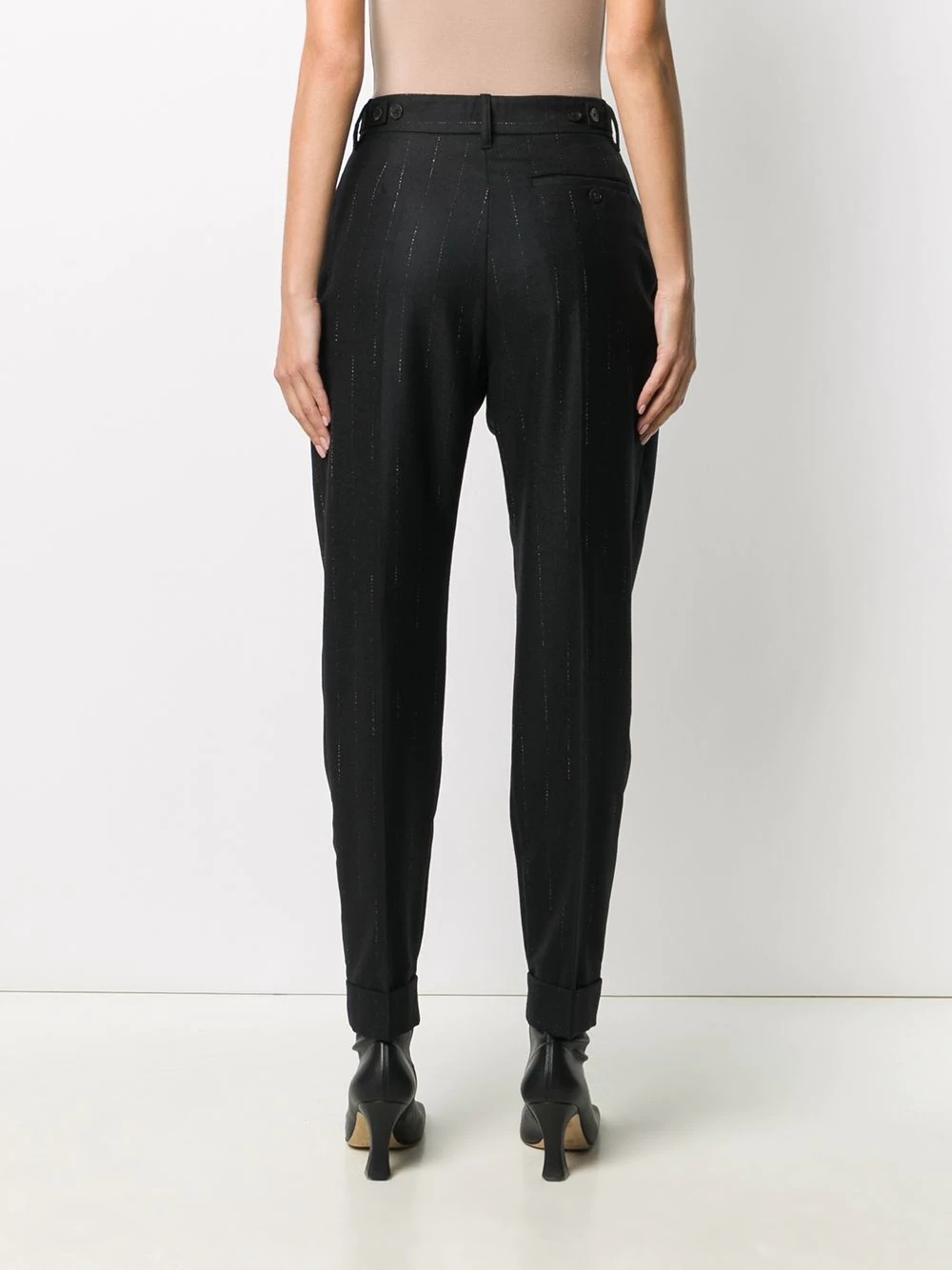 striped tapered trousers - 4