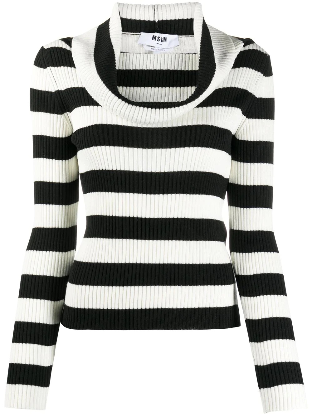 cowl-neck striped jumper - 1