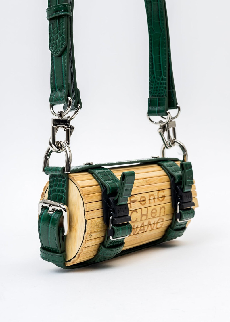 Green Croc Small Bamboo Bag 7