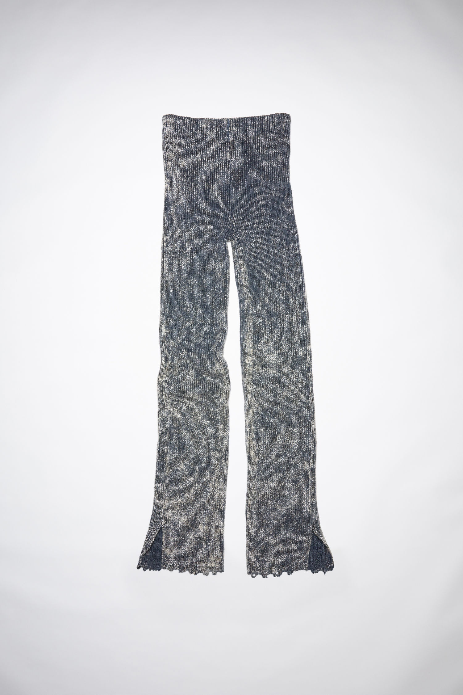 Slim knitted trousers - Navy - 4