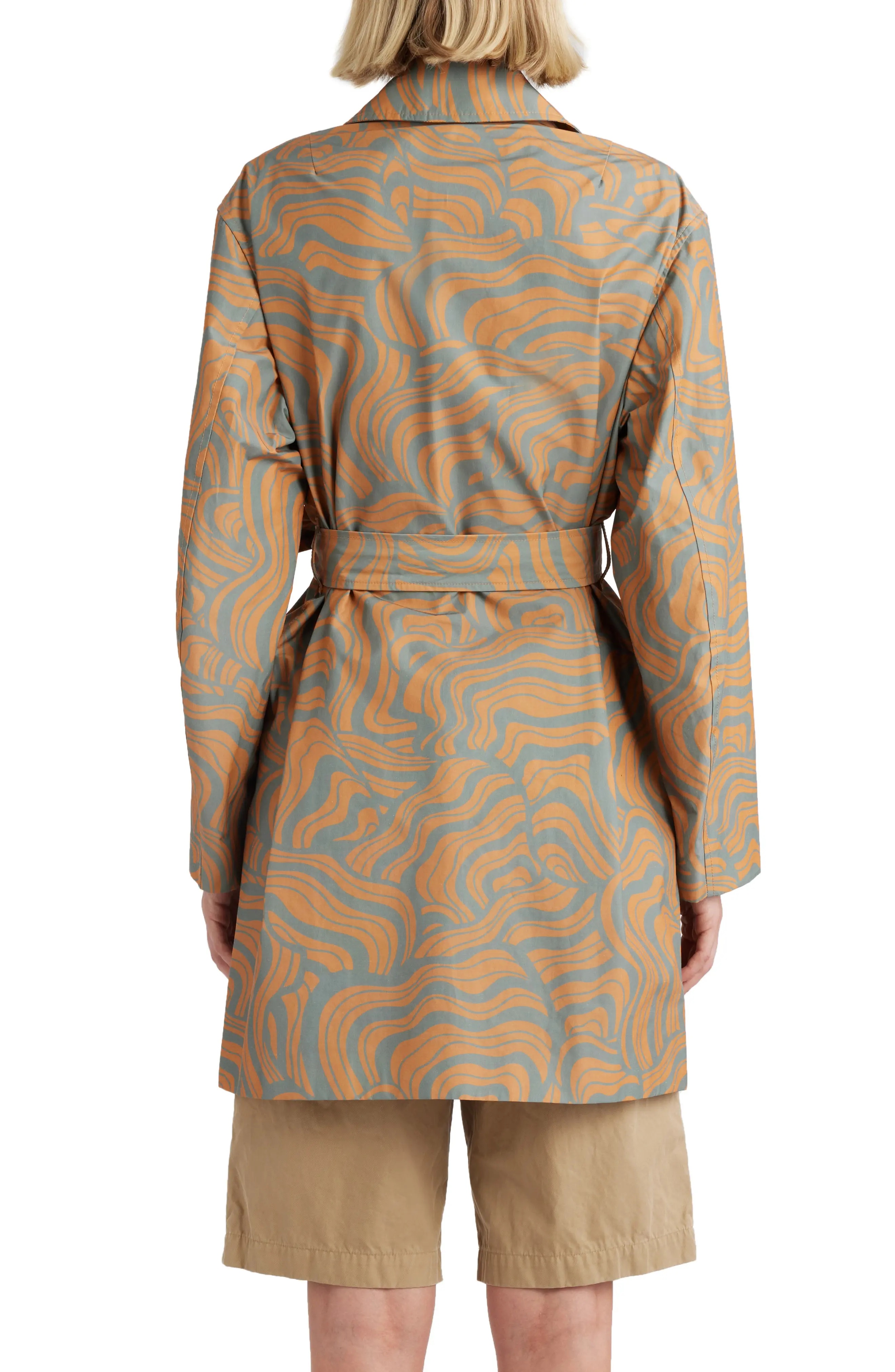 Ramblas Abstract Swirl Water Repellent Trench Coat - 3