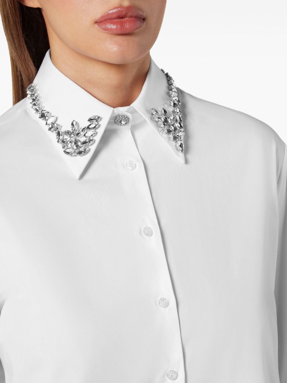 crystal-embellished cotton shirt - 4