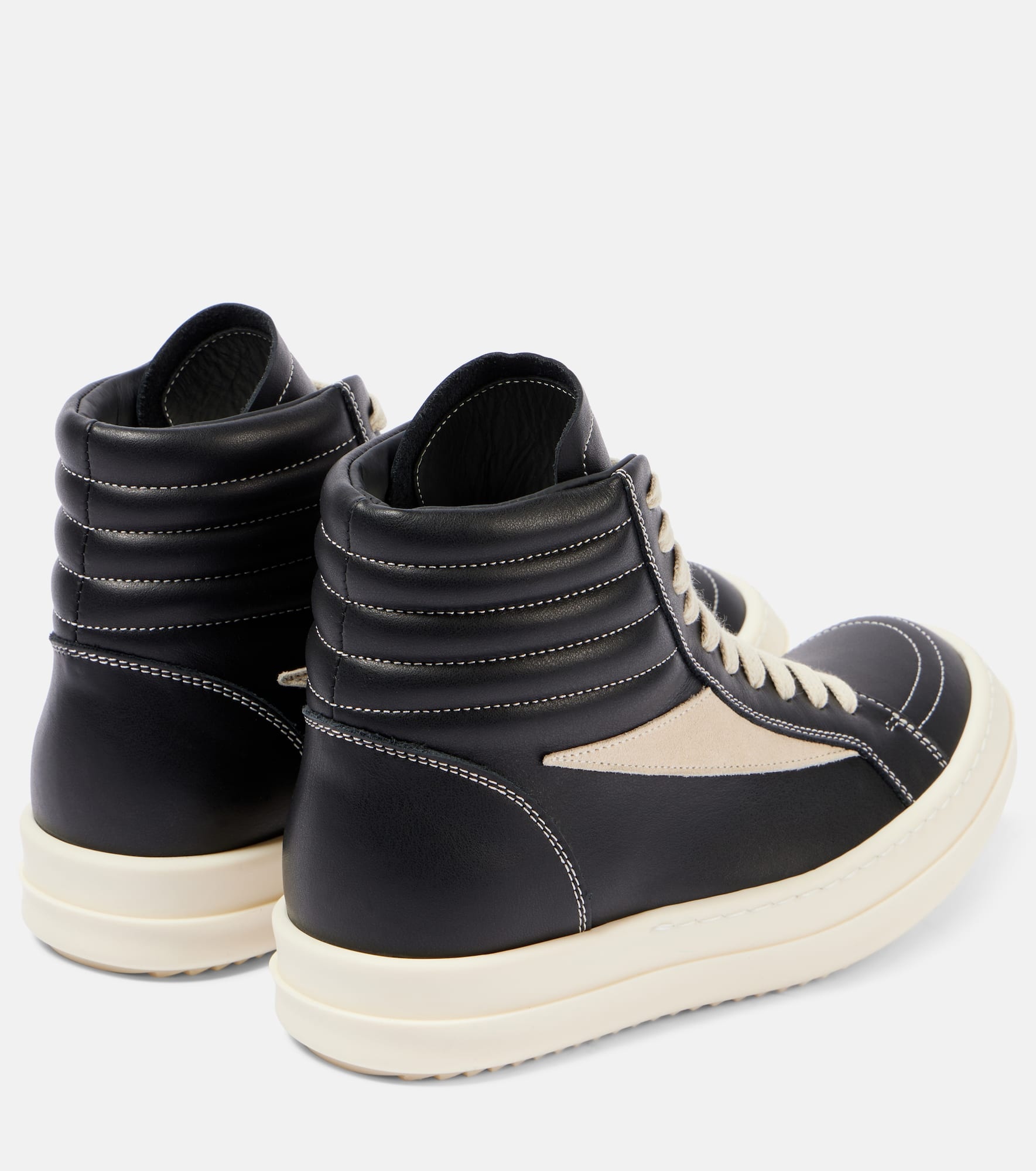 Vintage leather high-top sneakers - 3
