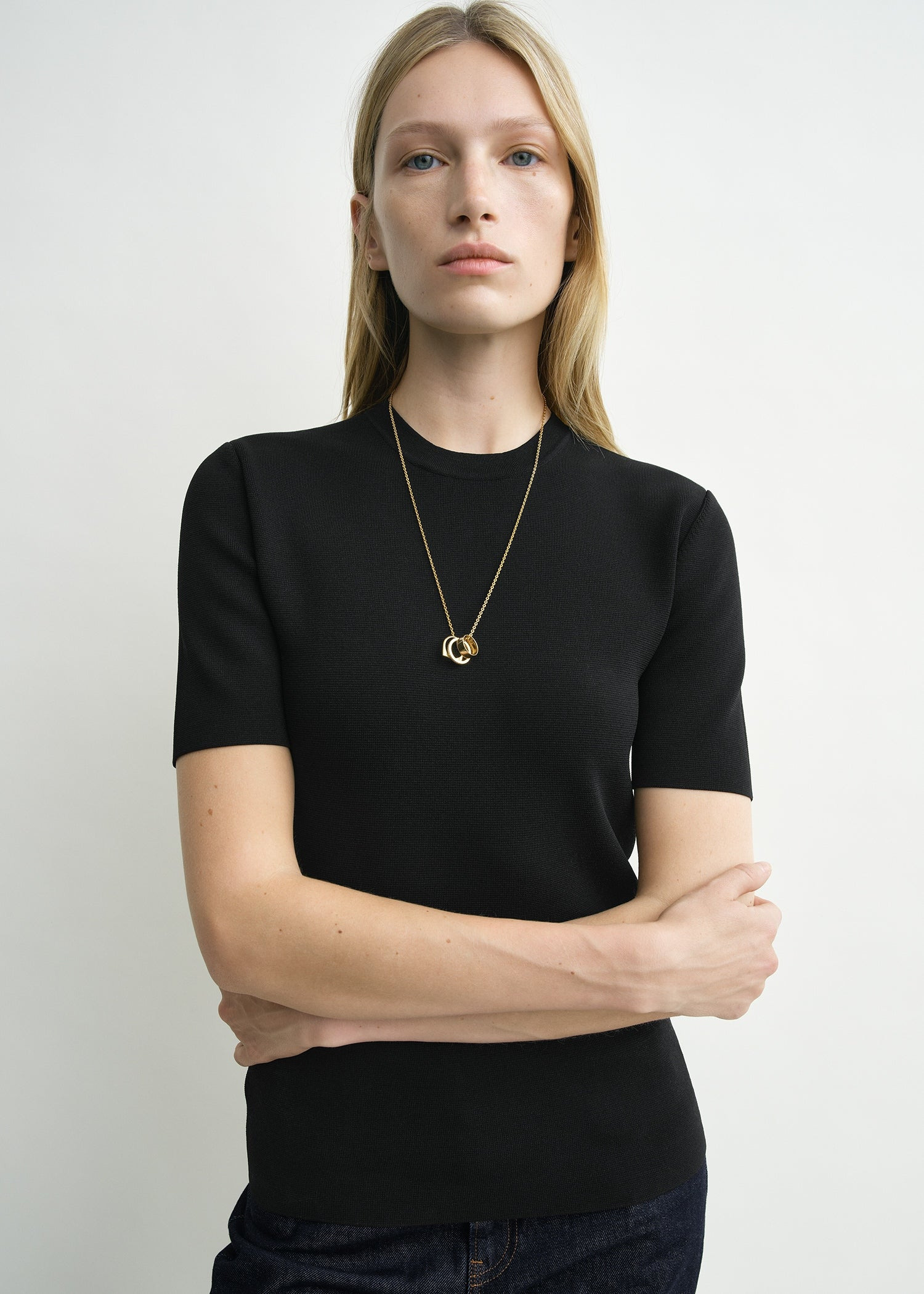 Compact knit tee black - 5