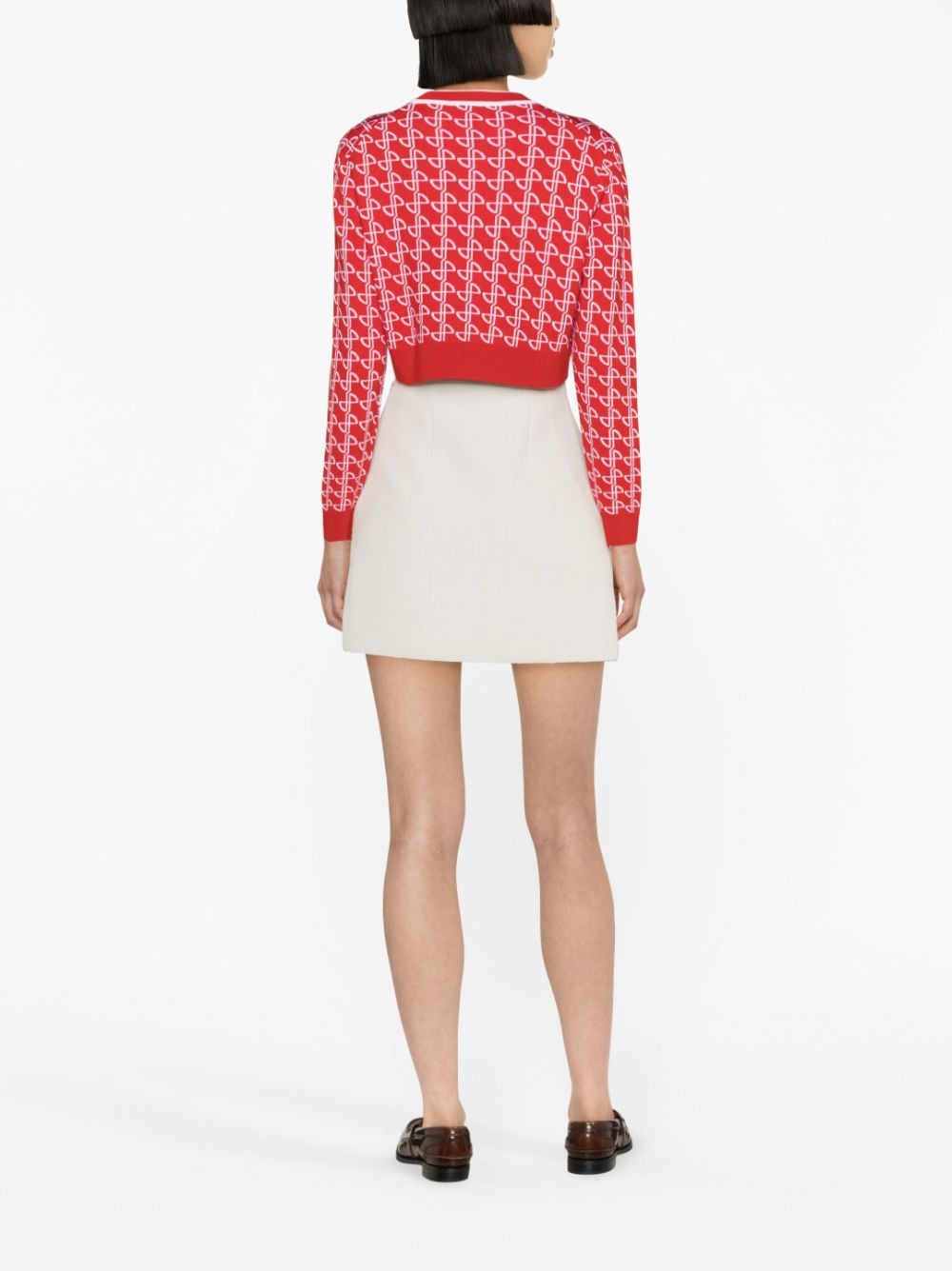 logo-jacquard merino wool jumper - 4