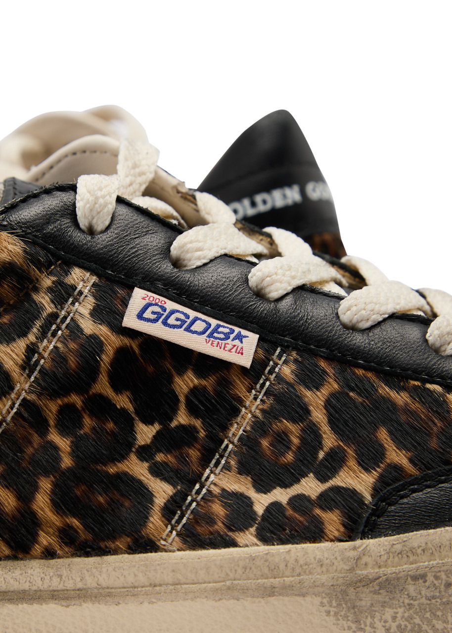 Golden Goose Soul Star Leopard-print Calf-hair Sneakers - 4