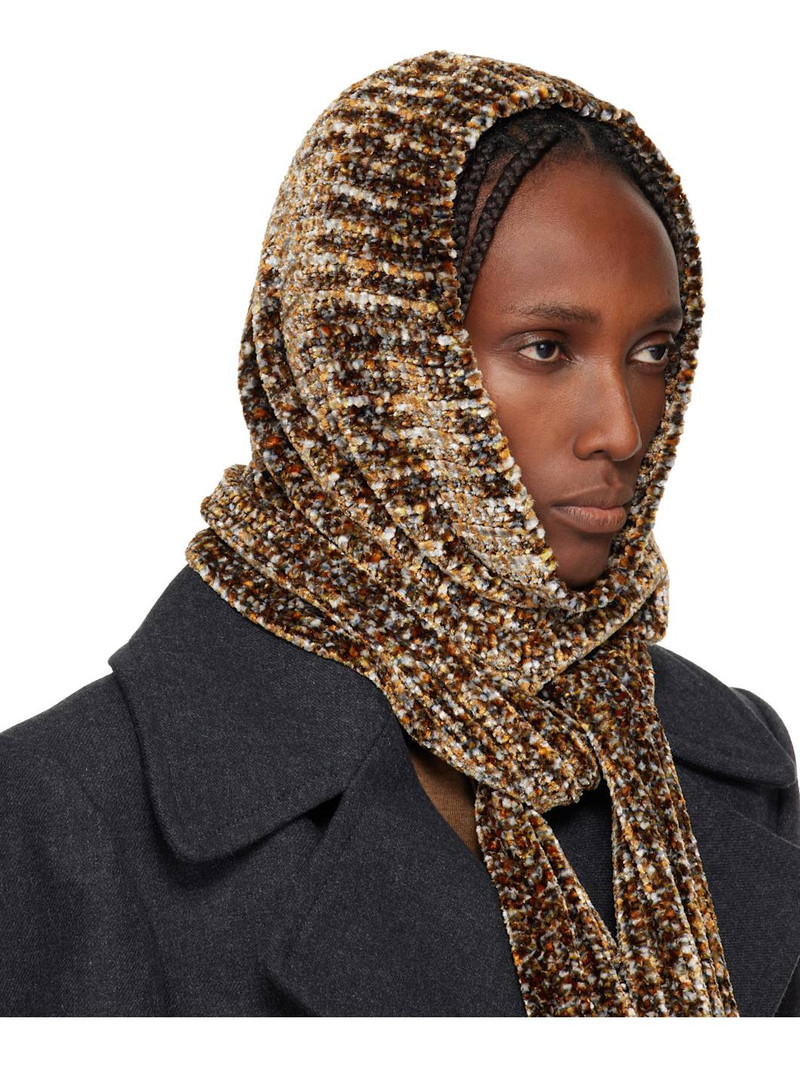 Dries Van Noten Brown Hooded Scarf outlook