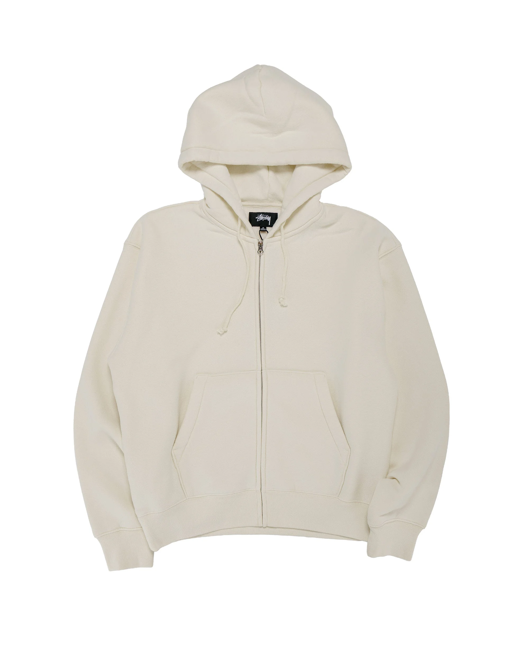 Stüssy Cursive Applique Zip Hoodie Natural - 1