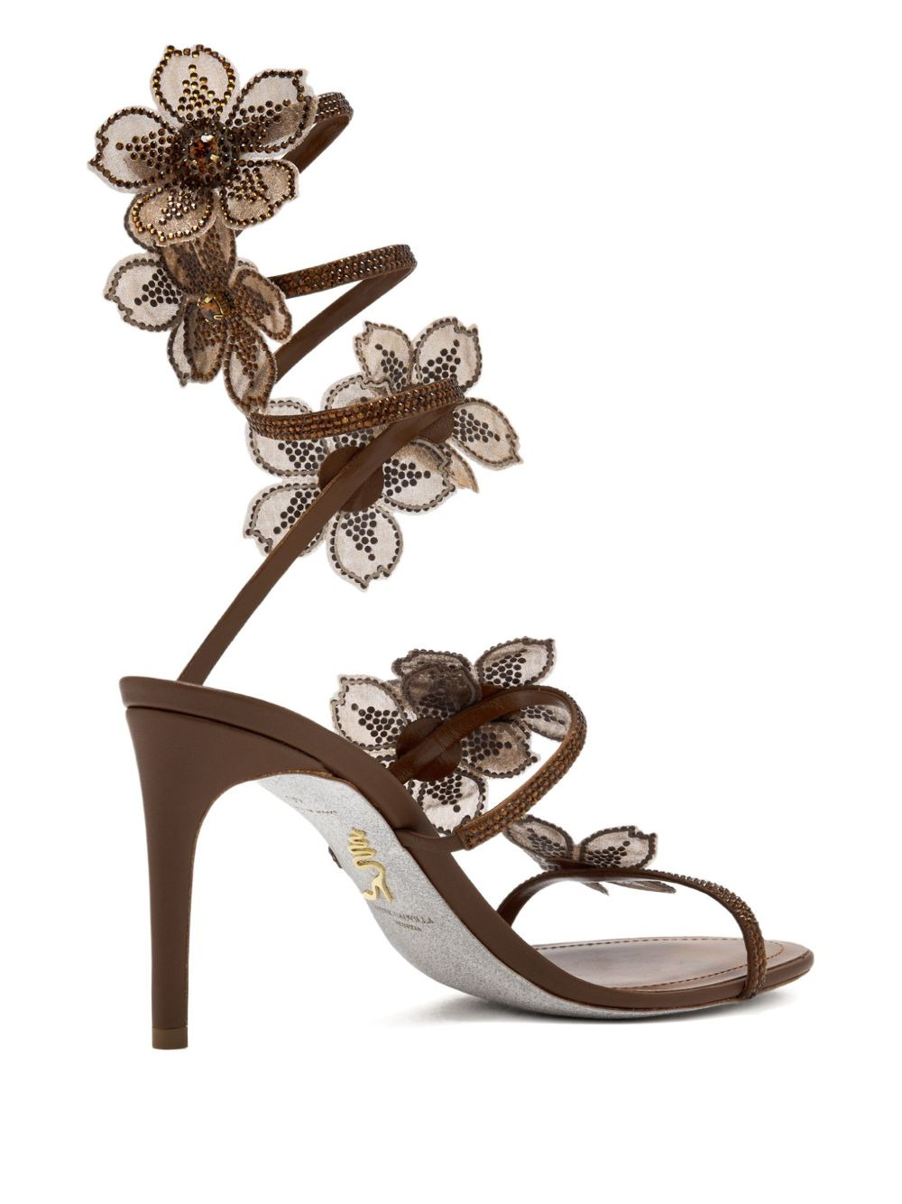 80mm Floriane crystal-flower sandals - 3