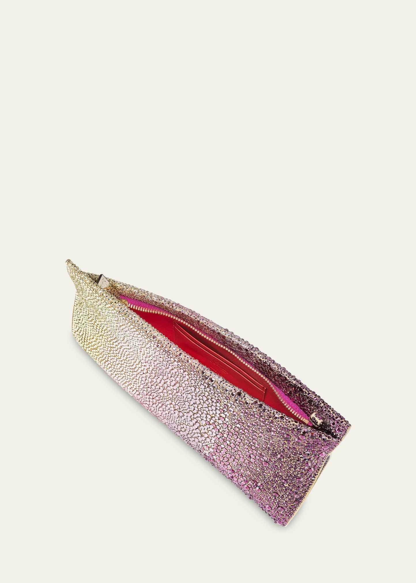 Loubitwist Small Strass Suede Clutch Bag - 3