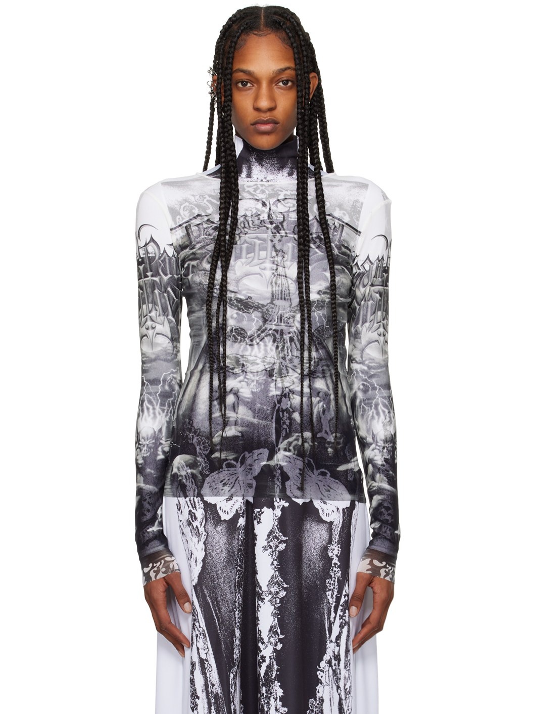 Black & White 'The Diablo' Long Sleeve T-Shirt - 1