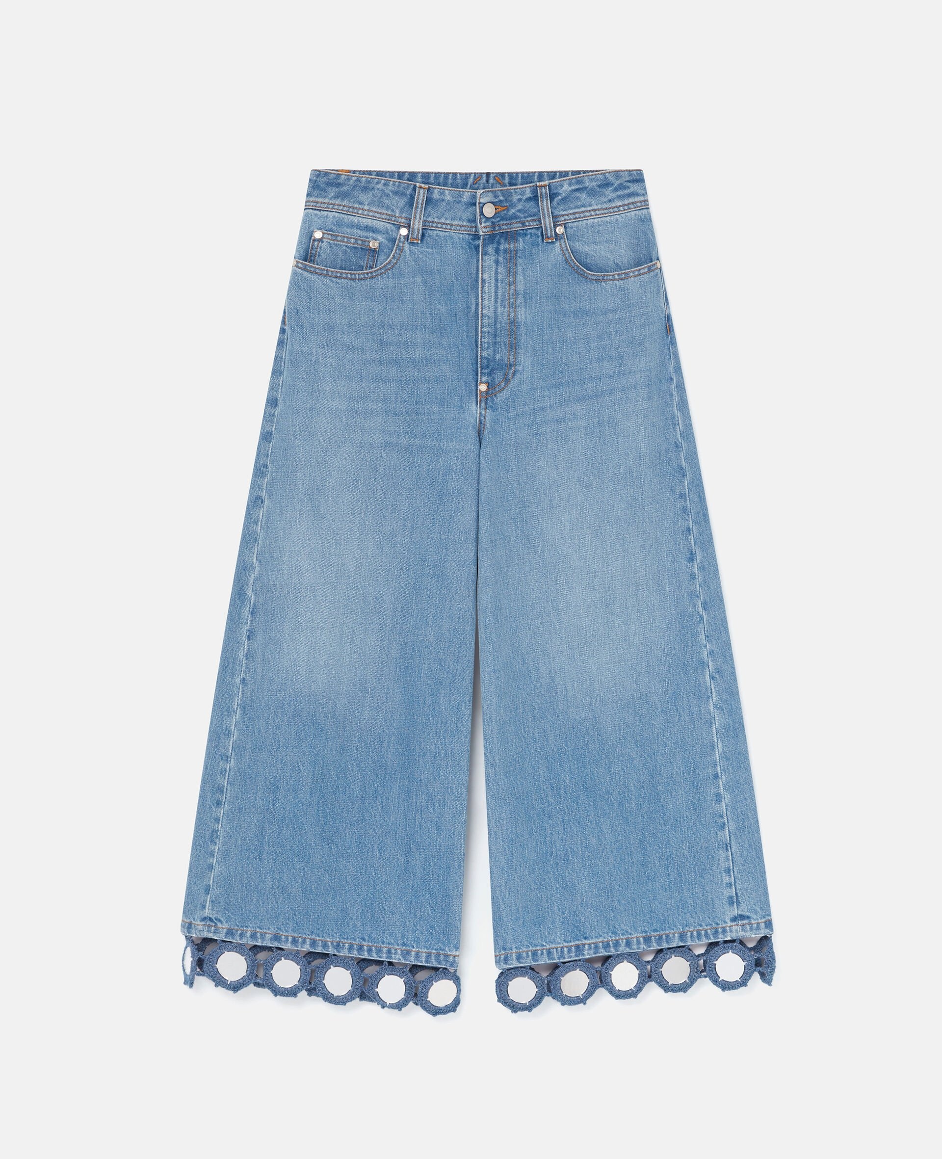 Mirror Crochet Wide-Leg Jeans - 1