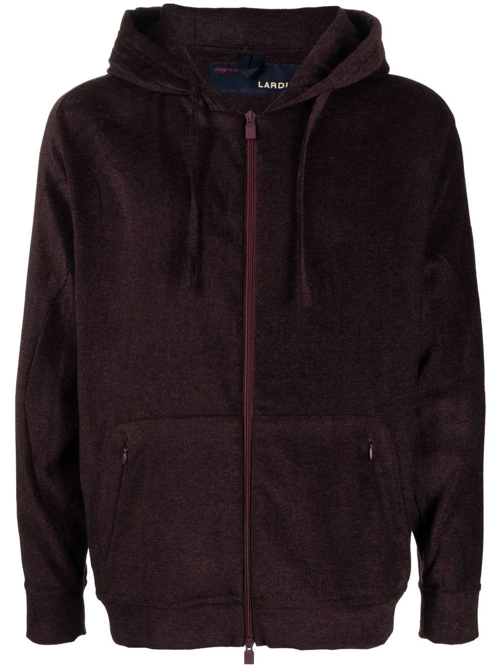 zip-up drawstring hoodie - 1