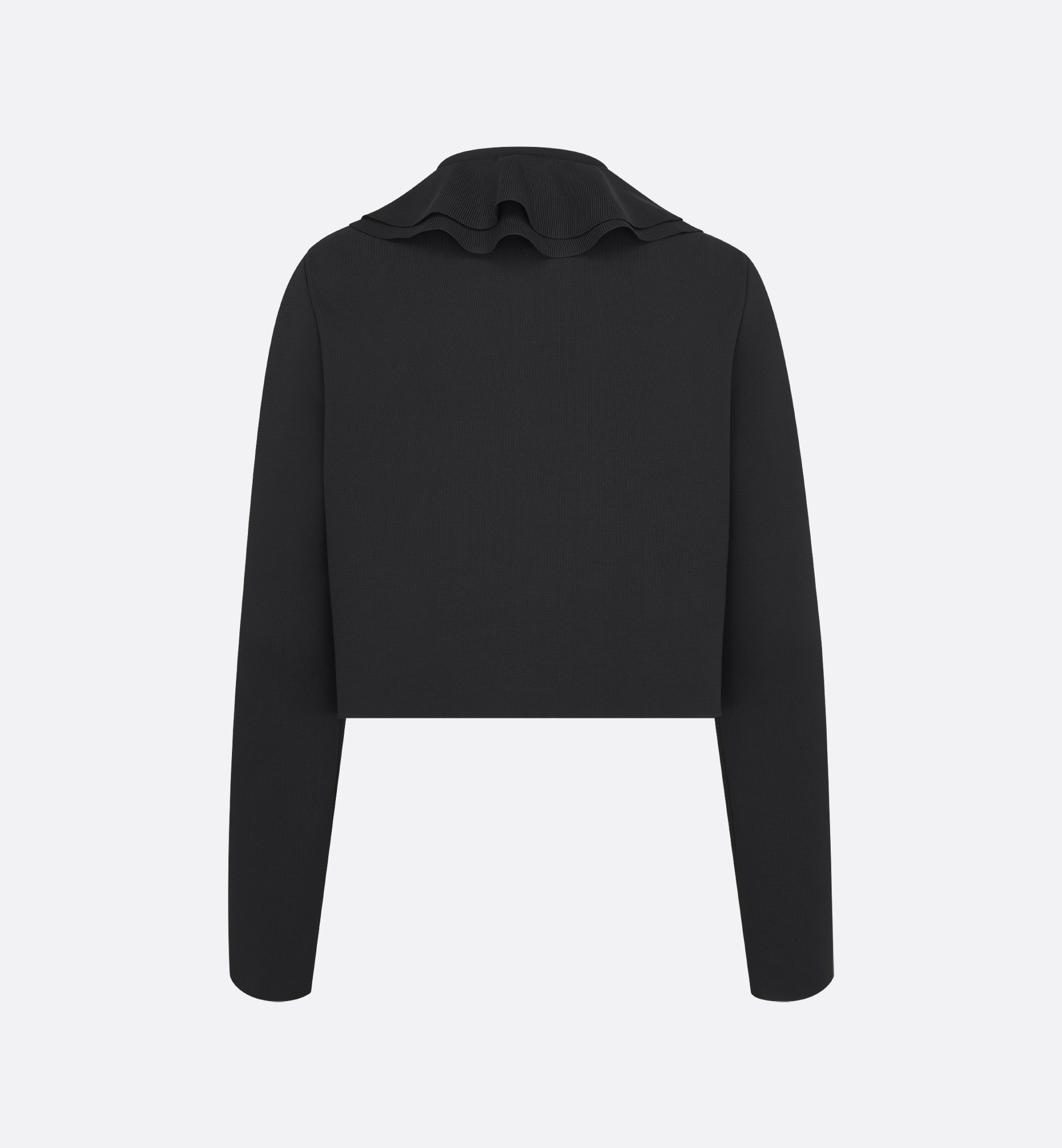 Cropped Jacket with Removable Ruched Collar - 6