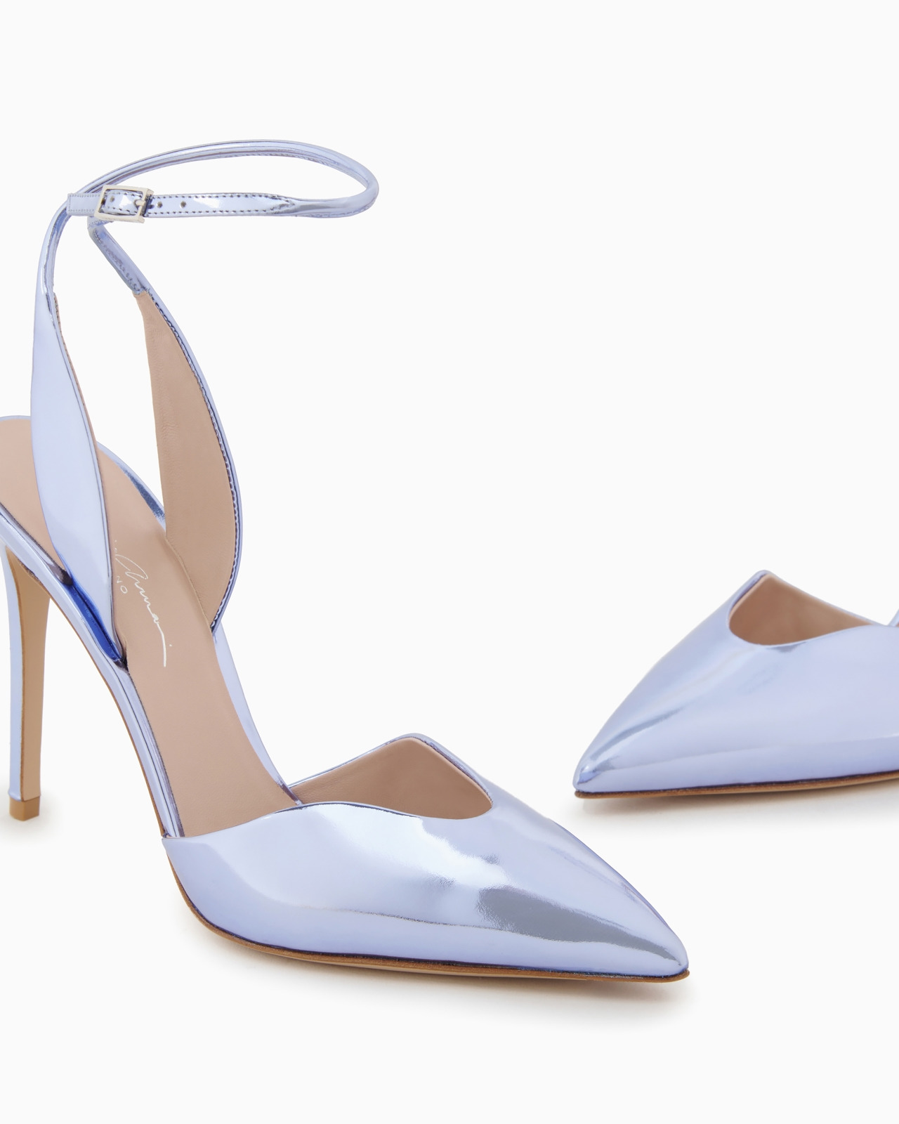 Lamé leather court shoes - 5