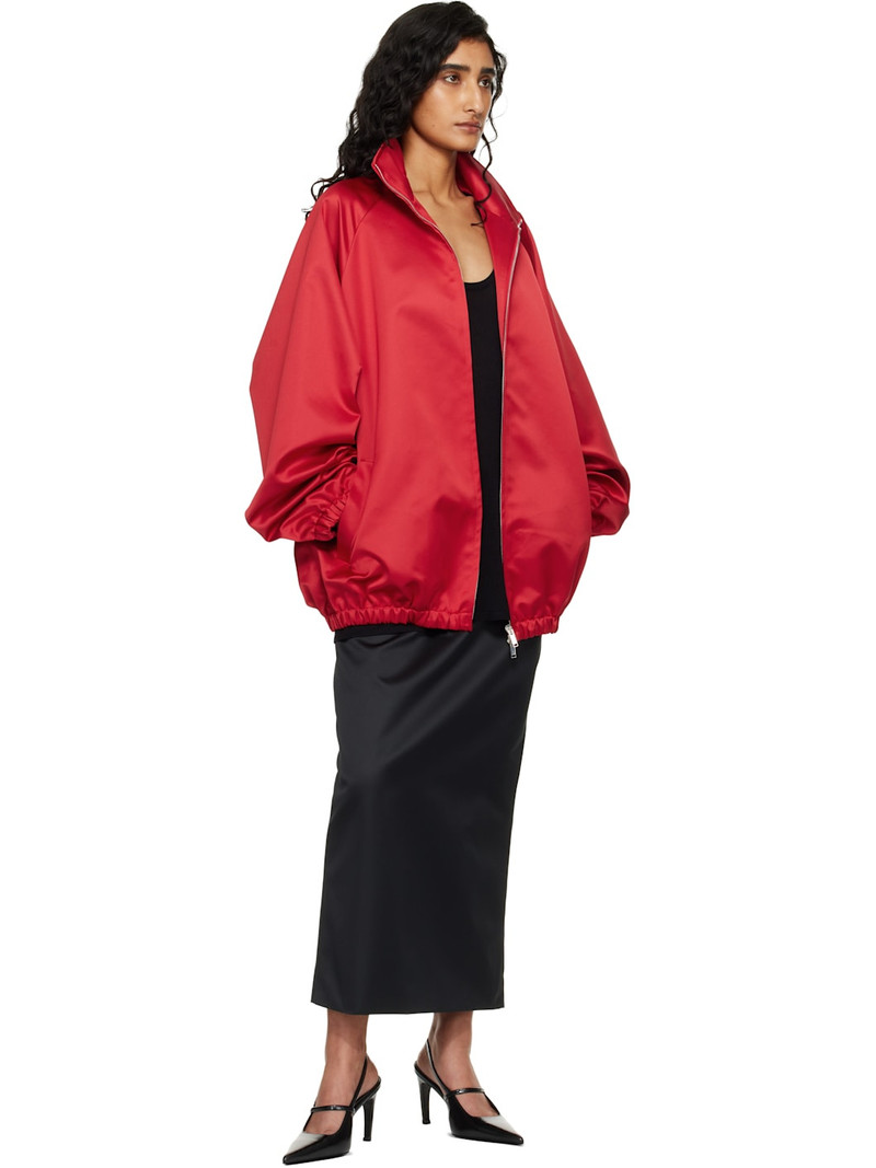 The Frankie Shop Red Baxter Satin Track Jacket outlook