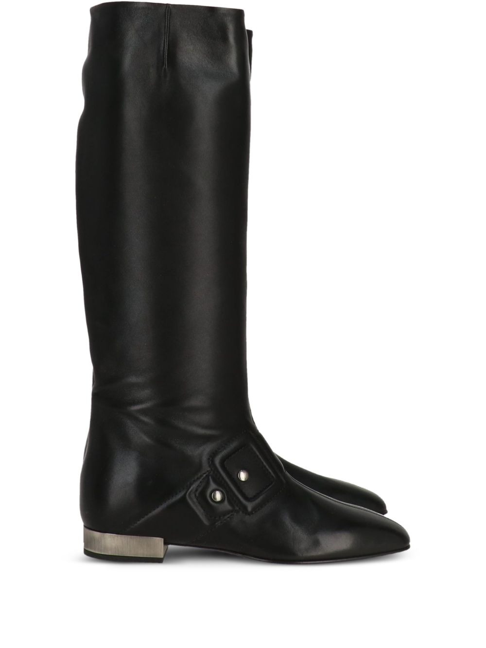 buckle-detail leather knee-high boots - 1