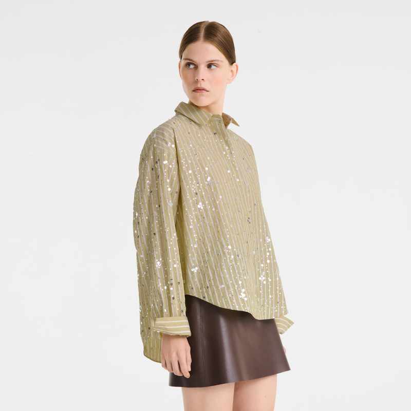 Shirt Pistachio - Sequin poplin 4