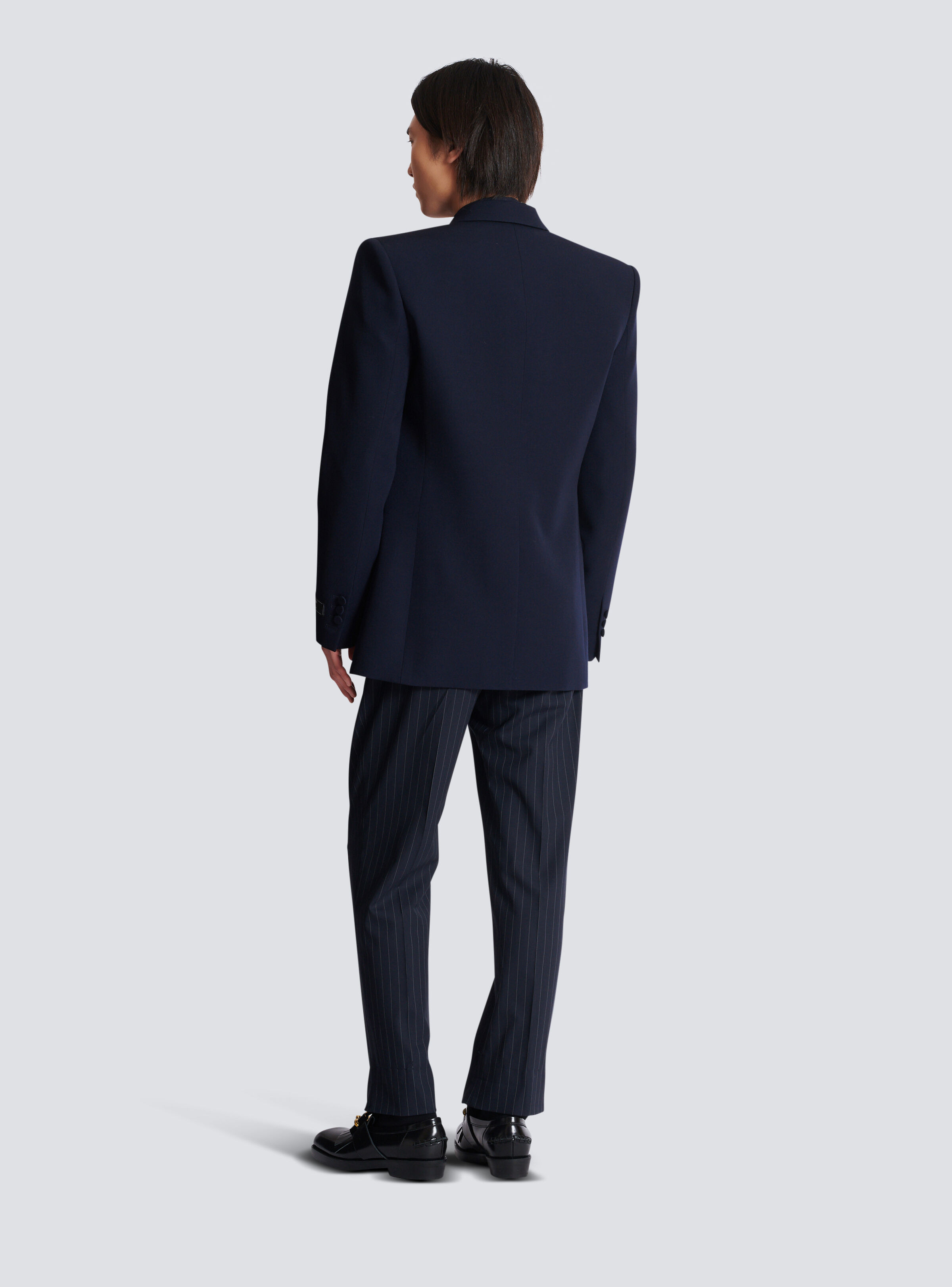 Wool blazer with crystal patch - 4