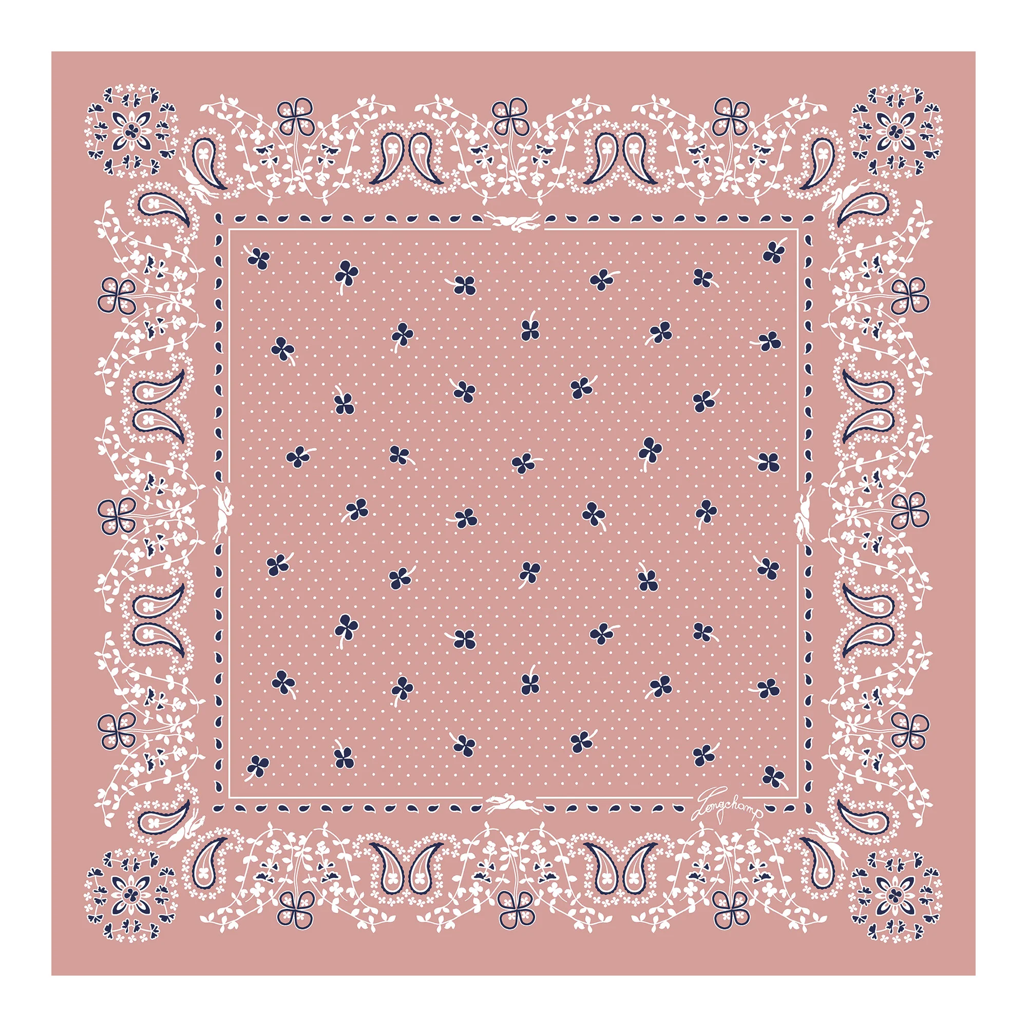 French Bandana Silk scarf 50 Pink Tea - OTHER - 1