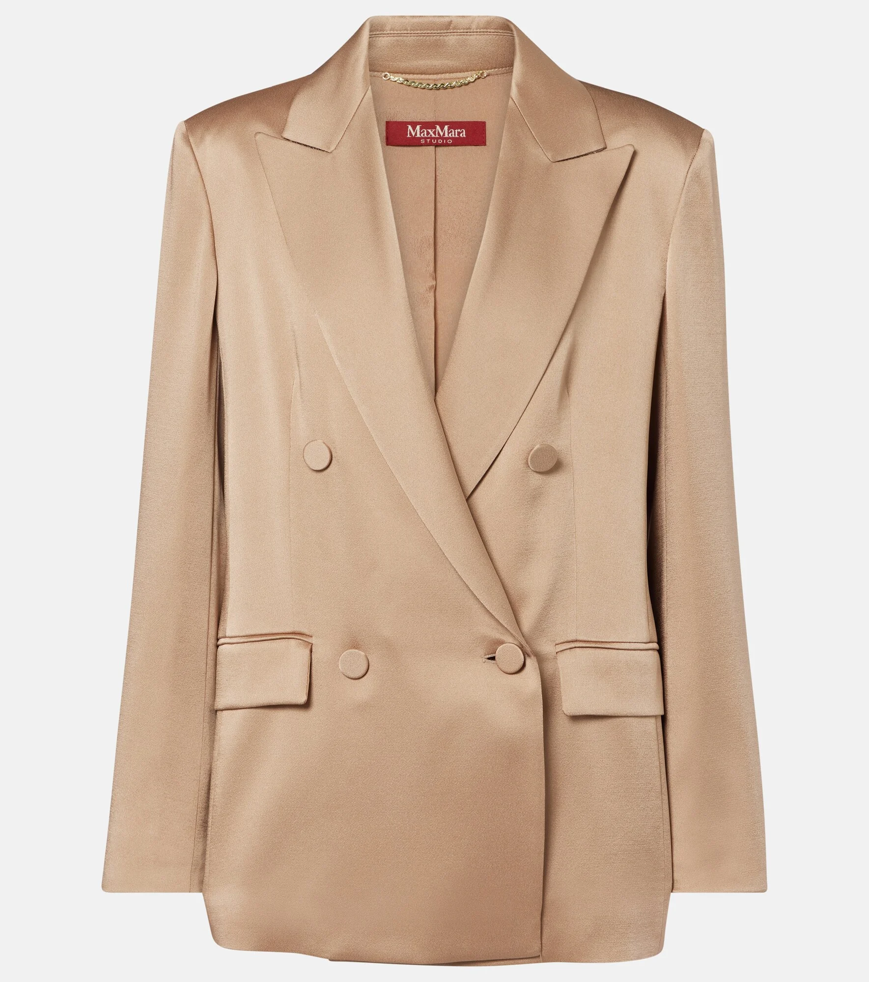 Arca double-breasted satin blazer - 1