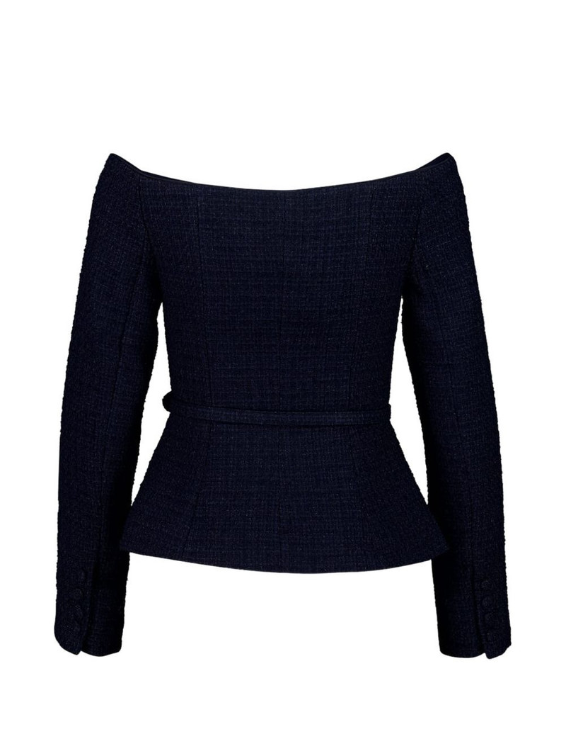 ROLAND MOURET off-shoulder bouclé top outlook