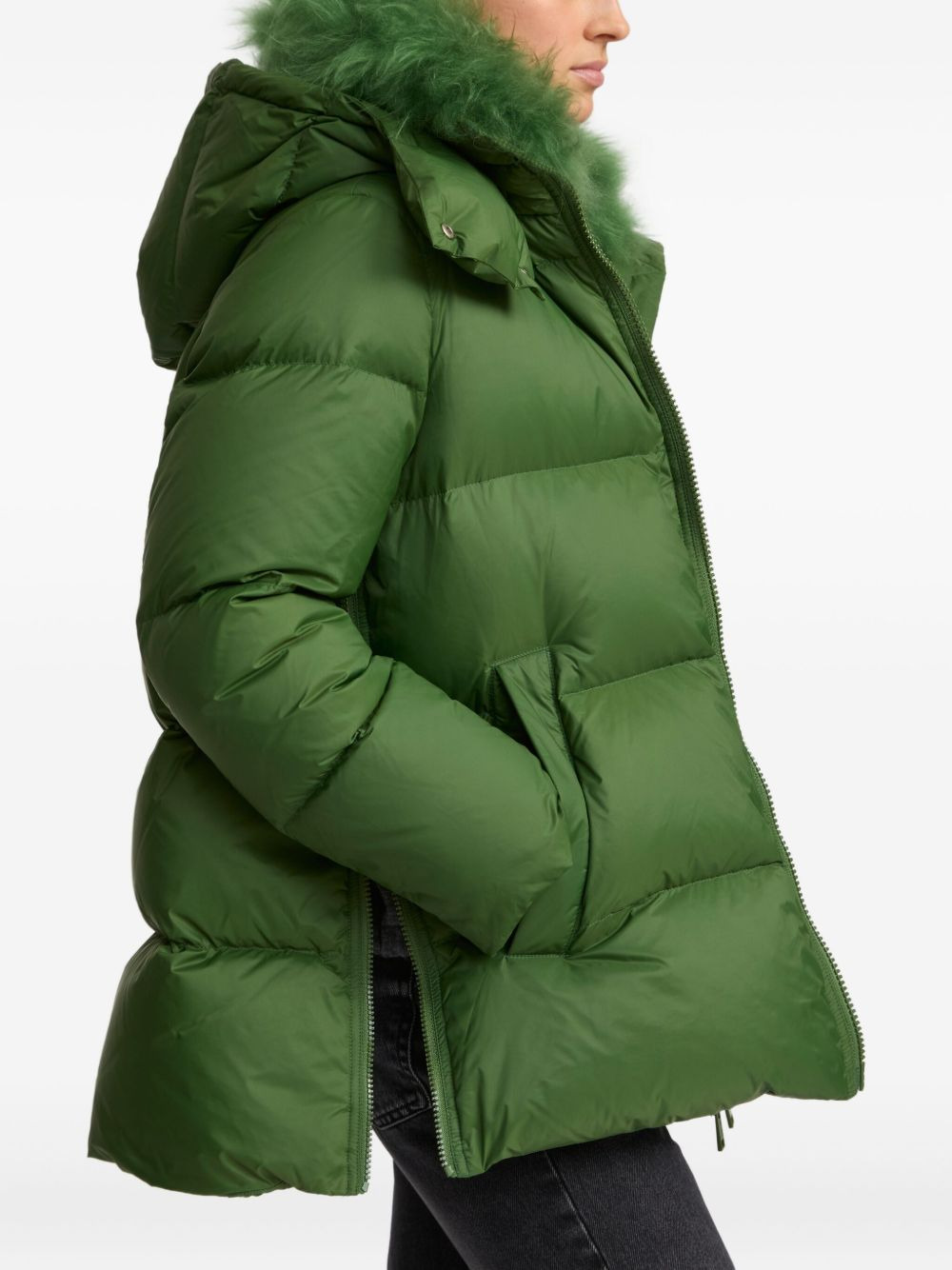lambshearling-collar down coat - 5