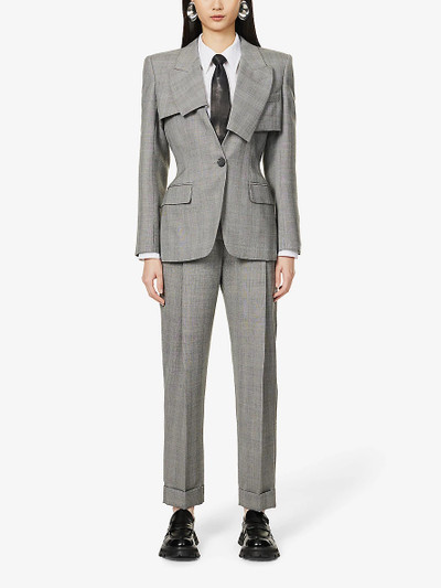 Alexander McQueen Turn-up straight-leg mid-rise wool trousers outlook