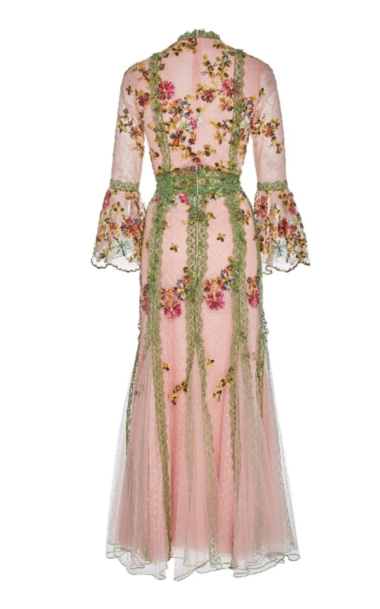 Lace-trimmed Embroidered Tulle Gown - 2