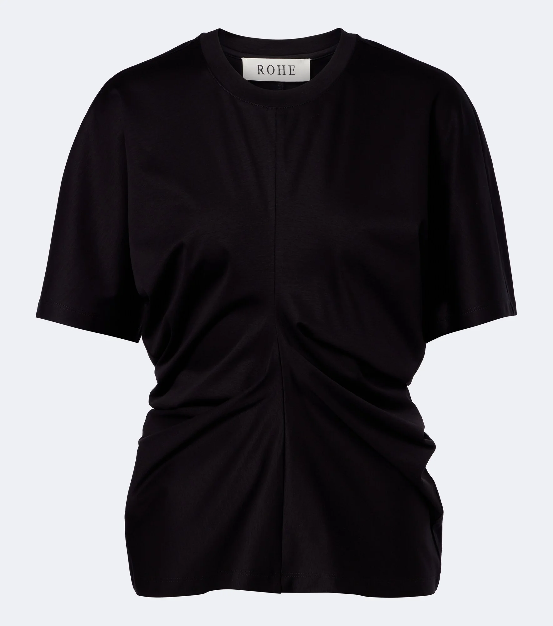 Gathered cotton and silk-blend t-shirt - 1