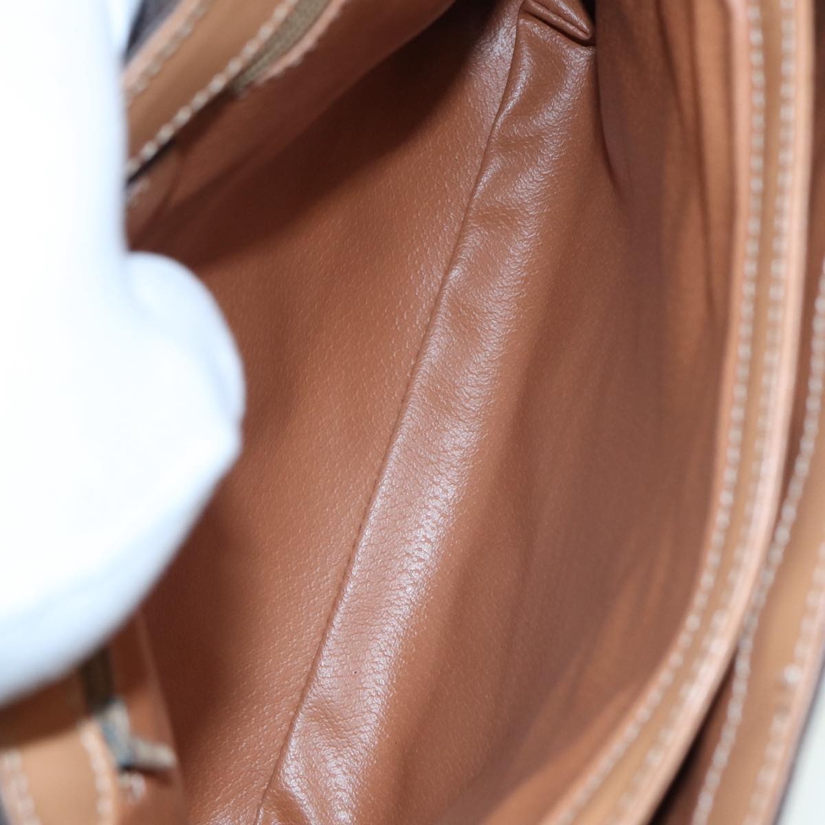 CELINE Macadam Canvas Hand Bag Pvc Leather Brown Gold - 10