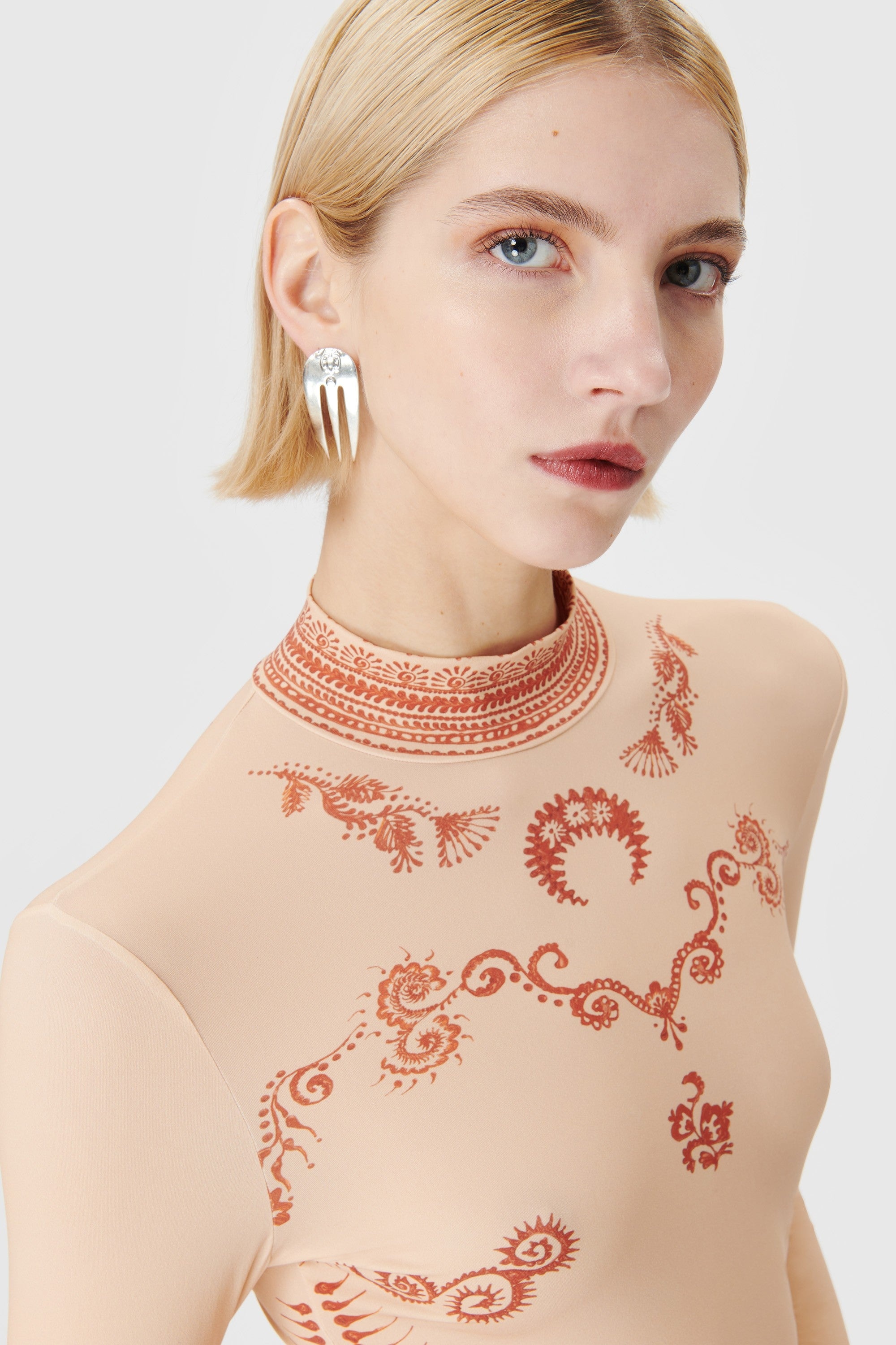 Regenerated Henna Print Second Skin Top - 4